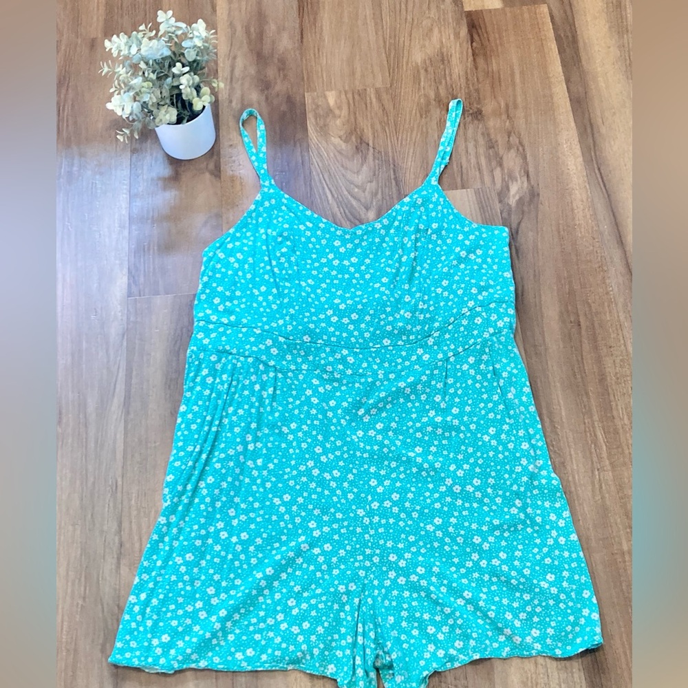 Torrid Teal Floral Romper